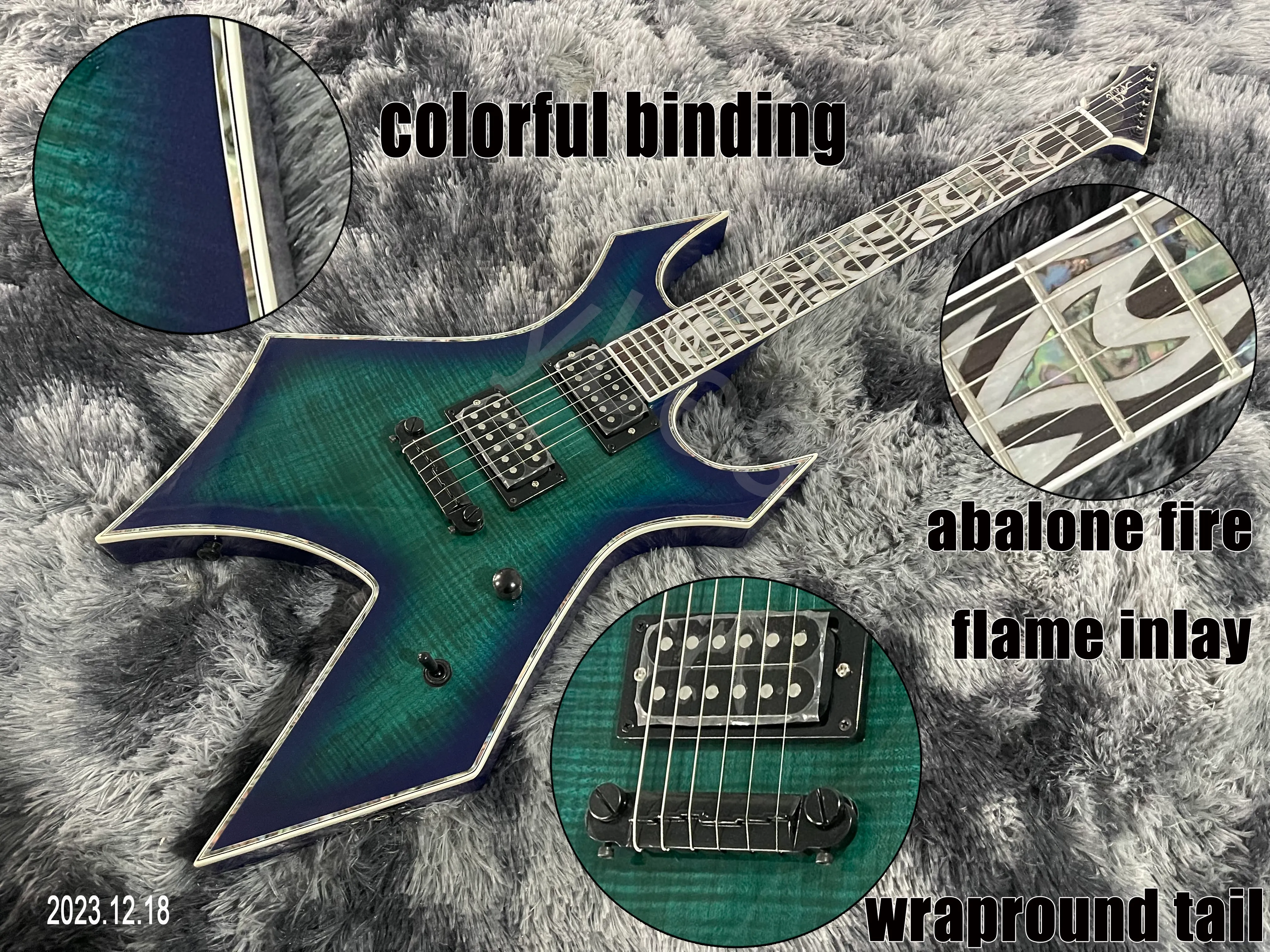 Professional Electric Guitar With Abalone Colorful Inlay, HH Professional Electric Guitar With Abalone Colorful Inlay, HH