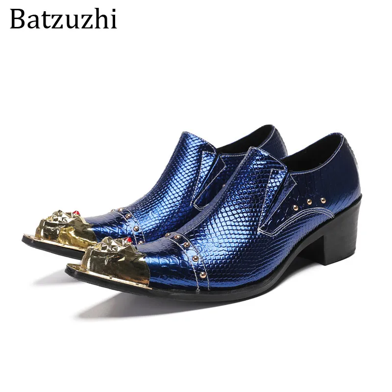 Men's Genuine Leather Slip-On Dress Shoes with Gold Tip, Pointed Toe,  Chunky Heel for Business and Party from Dhgate Dress Shoes - price 121.86