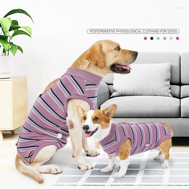 Dog Apparel Pet Clothes Modal Stripes Sweater Sterilization Suit Physiological With Urine Pad Pajamas Homewear