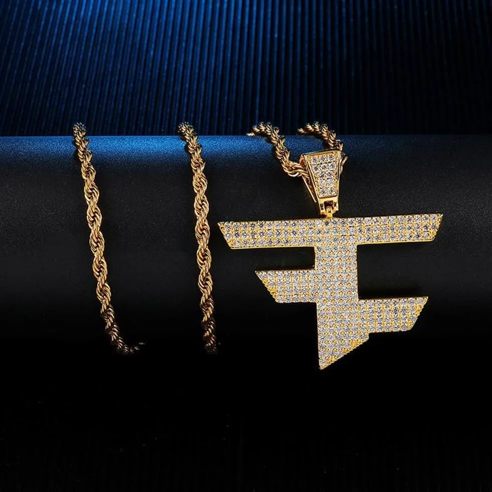 FaZe Clan Pendant Men Women Hip Hop Gold Color Iced Out Cubic Zircon  Jewelry Necklace Q1107263S From 52,63 € | DHgate