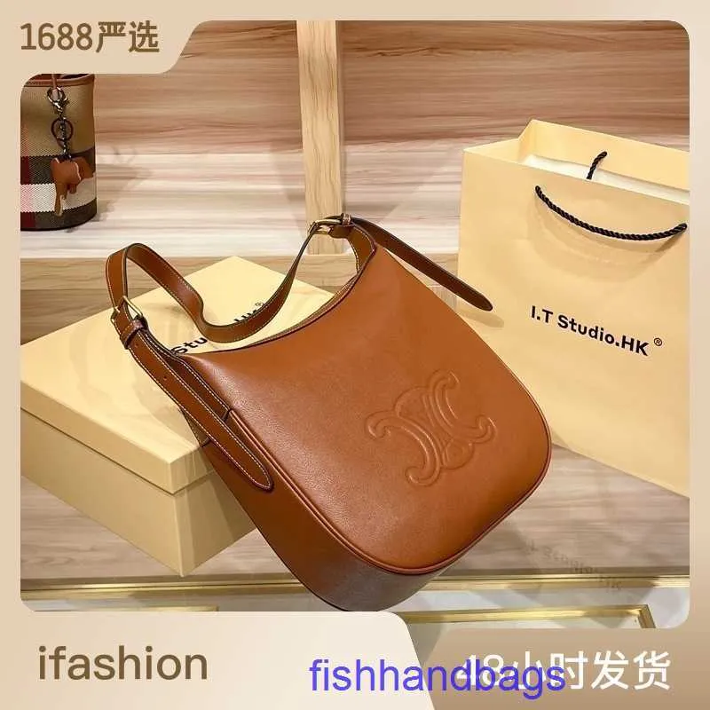 Top original wholesale Celins's tote bags online shop leather Triumphal Arch underarm bag for womens 2023 new autumn and winter With real logo