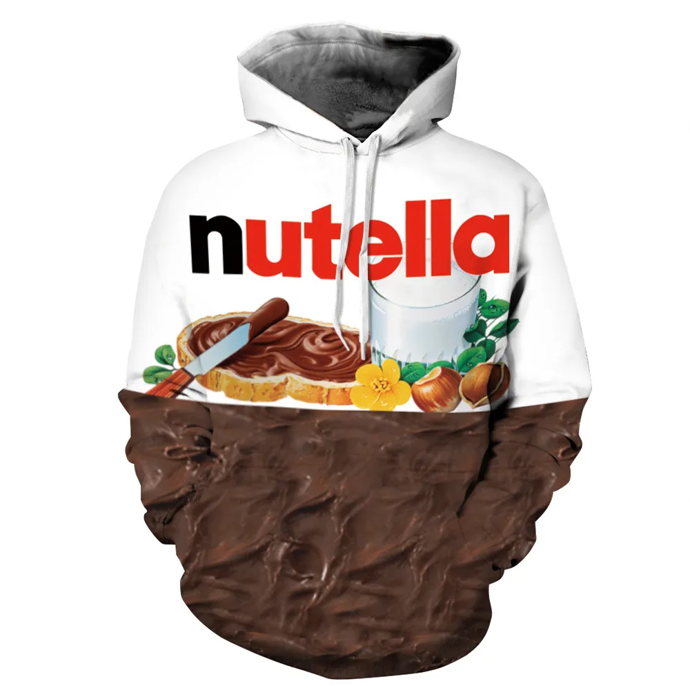 Fashion Painted Nutella Food Trend Brand Mens Digital Print Casual