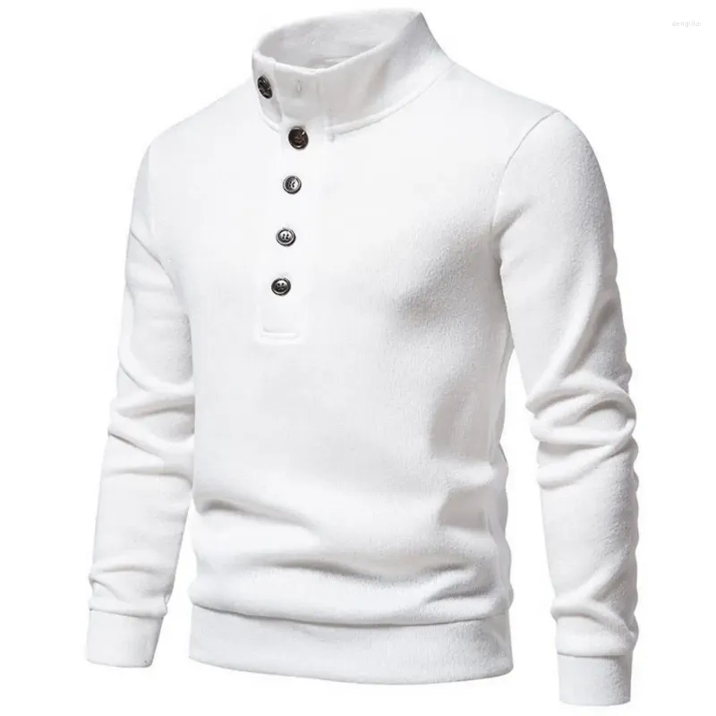 Maglioni da uomo Maglione lavorato a maglia da uomo Dolcevita leggero abbottonato Autunno Inverno Tinta unita lavorato a maglia per casual