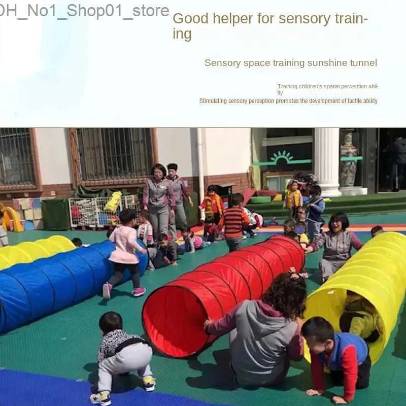 Carpas de juguete Juguetes deportivos para niños Sunshine Rainbow Tunnel Crawling Tube Kindergarten Baby Sentiment Training Equipment Drilling Toys Q231220