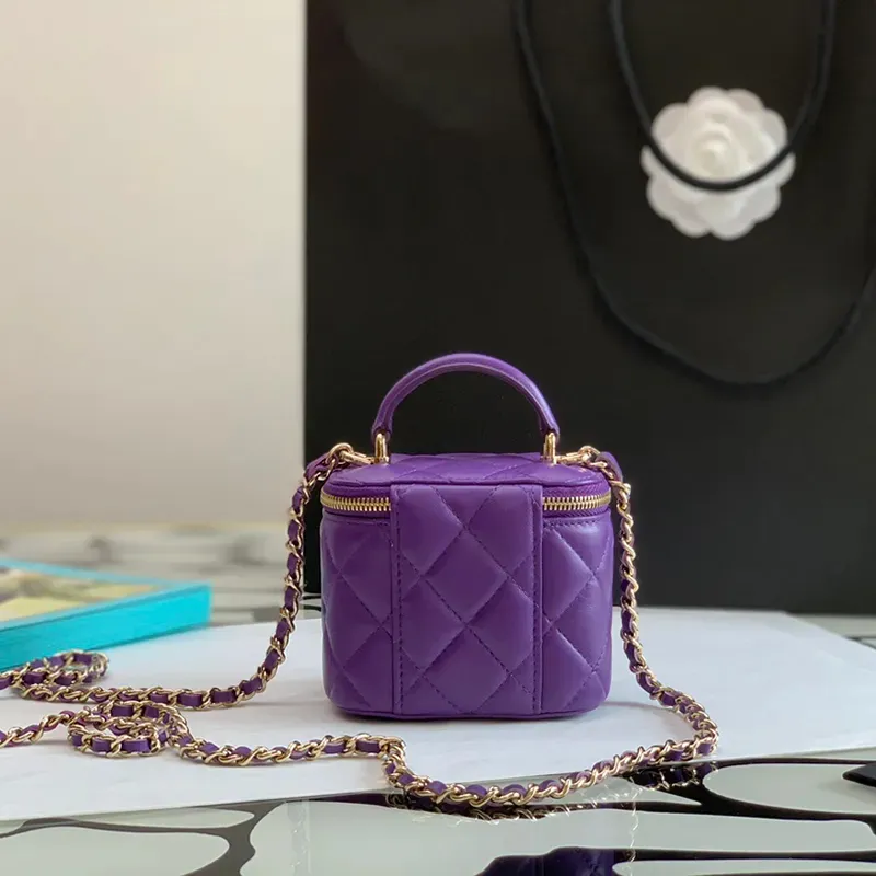 Chanel vanity case purple hotsell
