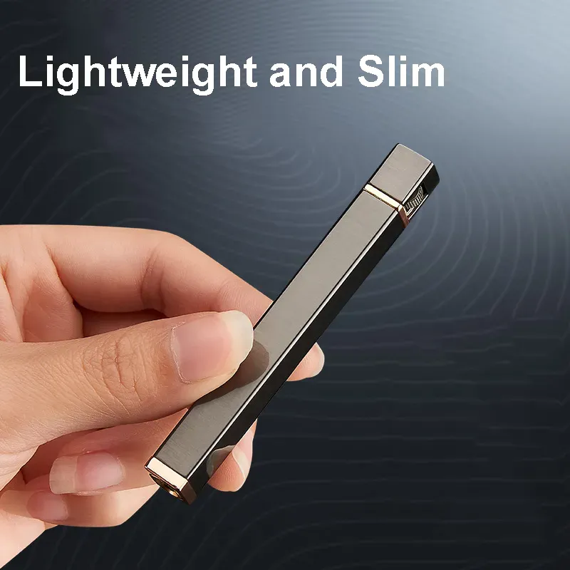 Slim Mini Lighter Refillable Butane Gas Convenient and Lightweight Cigarette Flame Lighter Grinding Wheel Metal Lighter