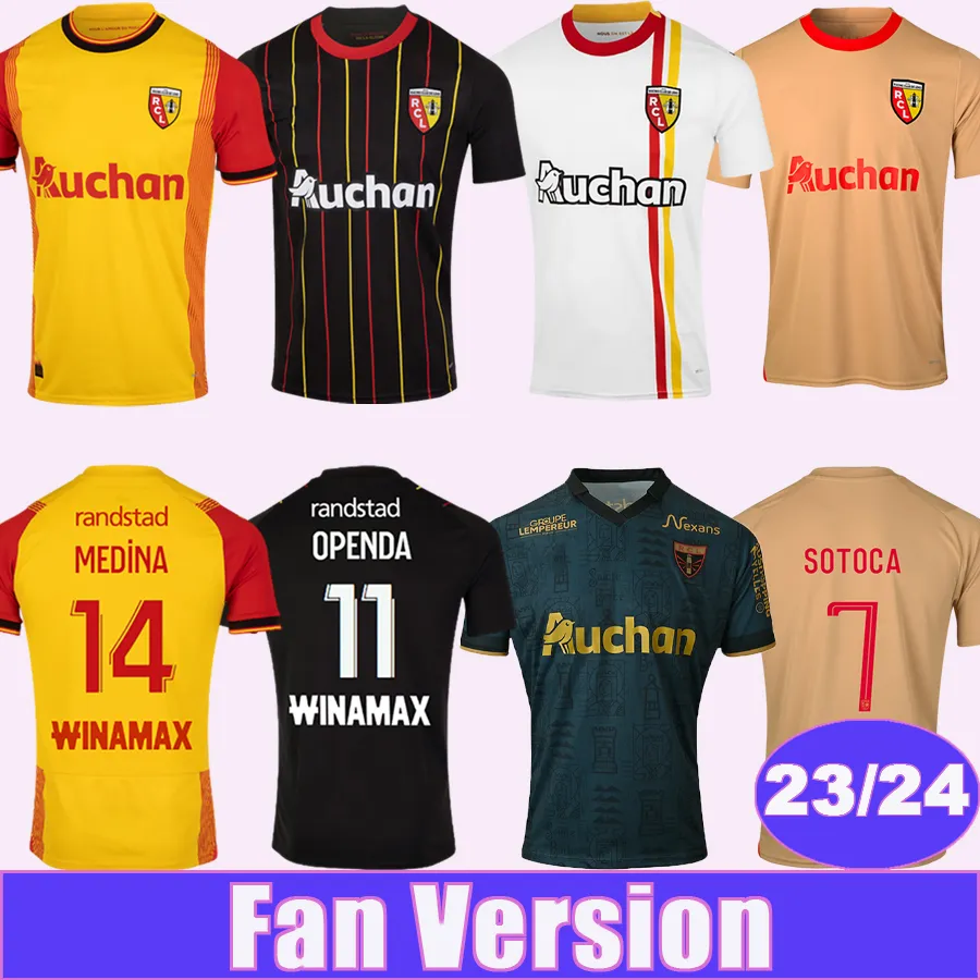 2023 24 RC Lens FOFANA BUKSA Maillots de football pour hommes MEDINA GRADIT SOTOCA BOURA Home Away 3ème éditions spéciales Chemises de football Uniformes à manches courtes