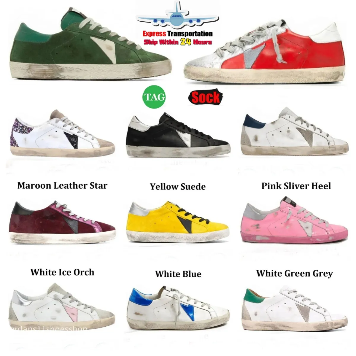 Sneakers firmate dorate Mocassini di lusso Scarpe casual Pelle Italia Dirty Old Shoe Marca Donna Uomo Super-Star Ball Star Scarpe da ginnastica 35-45