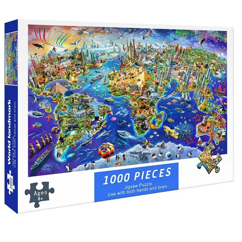 3D -pussel DIY stora pusselspelleksaker 1000 stycken för vuxna Jigsaw Education Intellektuell dekomprimering gåva 231219