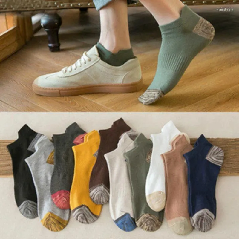 Männer Socken 5 Teile/los Frühling Herbst Knöchel Tragen Beständig Licht Bequem Schweiß Absorbieren Vielseitig Geschenke Männlich Baumwolle