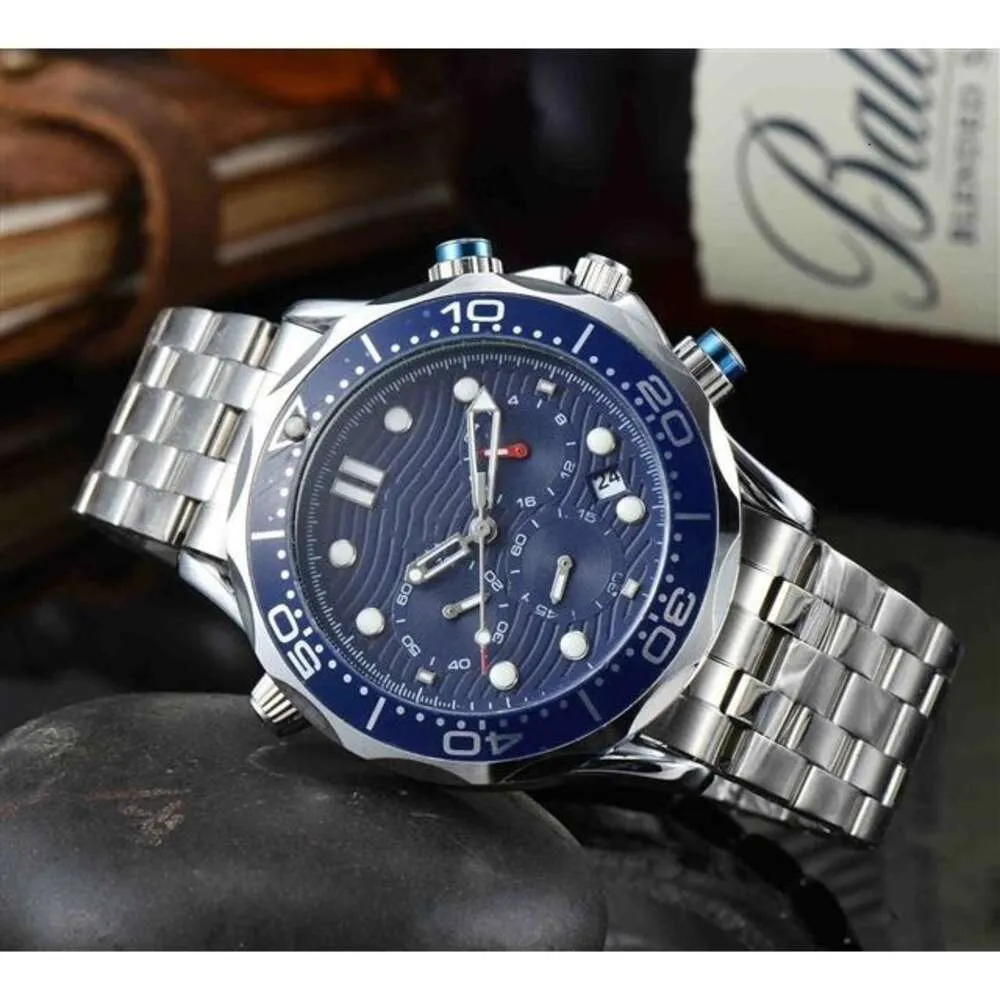 Omegwatch luksusowy projektant Omegwatches kwarc zegarków igła Pełna funkcja czasu europejska marka modna męska zegarek mody może