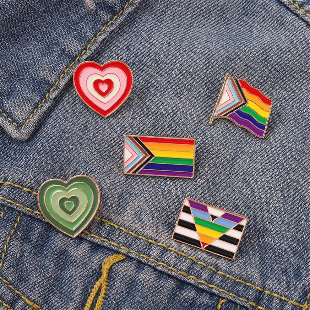 Rainbow Flag Letter Seal Clothes Brooches Women Alloy Enamel Lapel Pin For Backpack Bag Clothing Sweater Skirt Badges Buckle Brooc291j