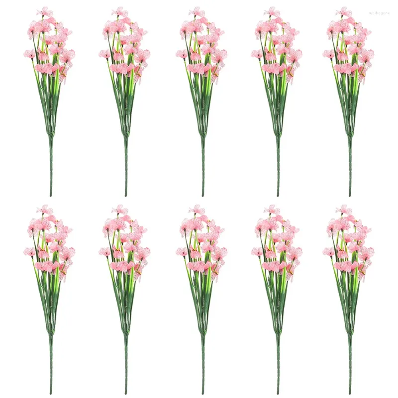 Dekorativa blommor 10 datorer Växt Artificial Violet Flower STEM Picks Decoration Fake Ornament Office