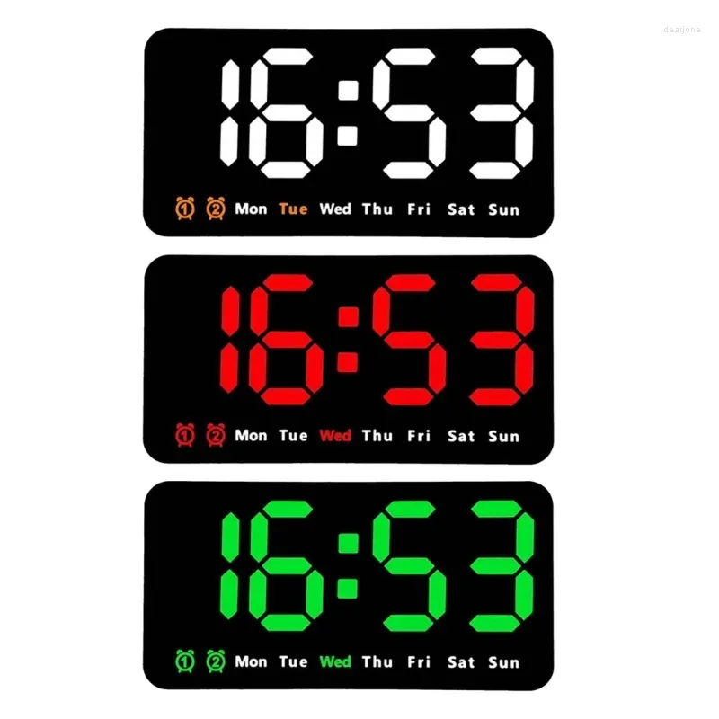 Настенные часы, большие цифровые часы, 8,5 дюйма, светодиодный будильник с большими 2 будильниками, Прямая поставка