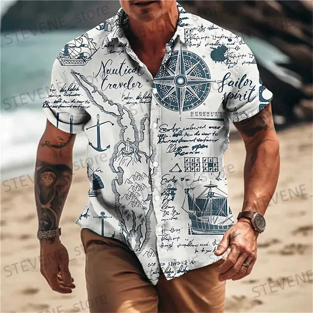Mens Casual Shirts MenS Shirts 2023 Sailing Compass Summer Fashion Short  Sleeve Hawaiian Shirts Man Vintage Street Shirt For Men Top Male Clothes  T231220 From Louis_vc_store, $1.13