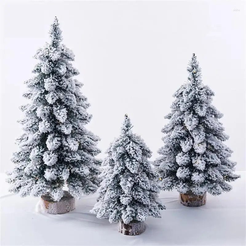 Christmas Decorations Tree Mini Holiday Decoration Festive Party Supplies White Flocked Window Craftsmanship W