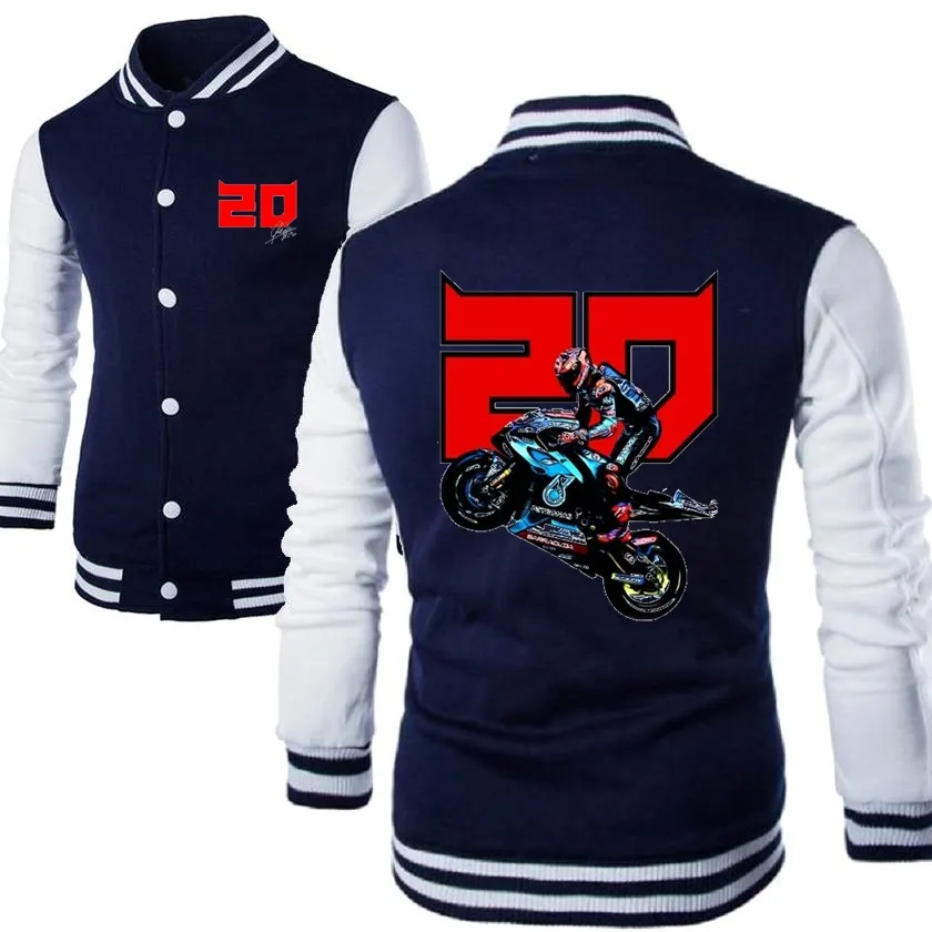 Yeni Gençlik Fabio Quartararo Motosiklet Rider Racing Streetwear Plus Velvet Beyzbol Üniforma Moda Trendi Baskı Ceketi