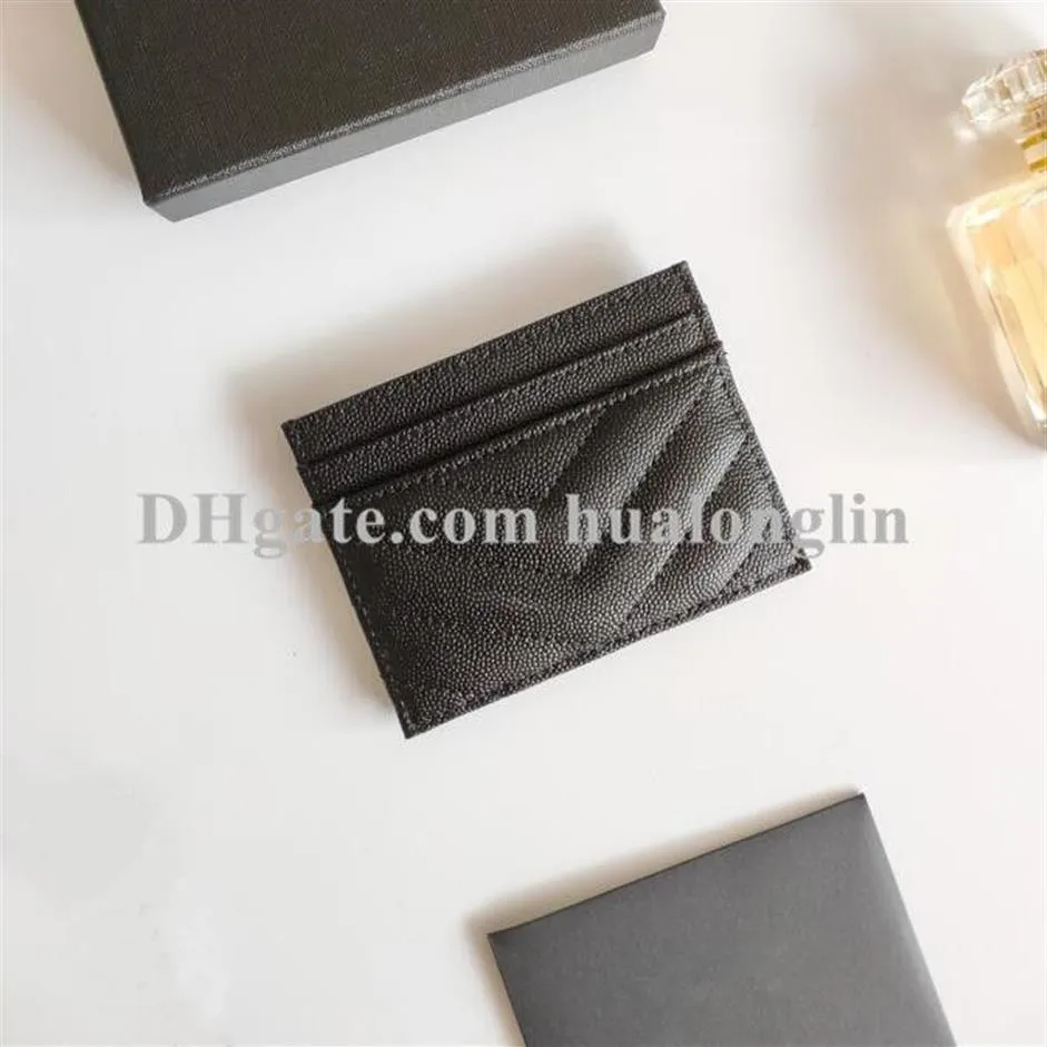 Designer Wallet Woman Carte Holder Caviar en cuir authentique Boîte originale de la mode Fashion Quality Filles Girls Wallet 221B