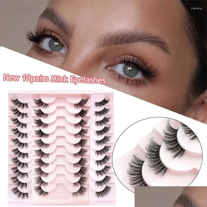 False Eyelashes False Eyelashes 5/10 Pairs 3D Faux Mink Half End Eye Elongated Segmented Fake Makeup Tools For Drop Delivery Health Be Dh7Hz