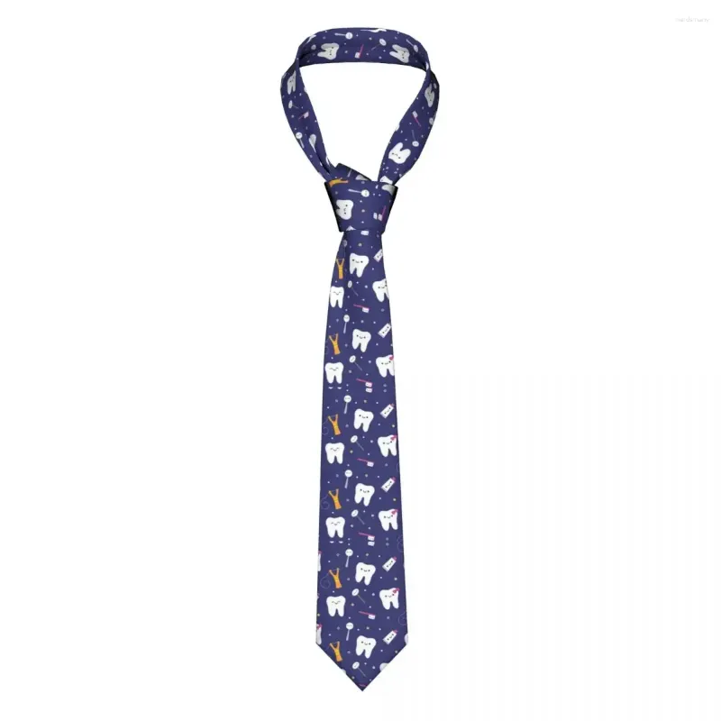 Båge slipsar tänder män slipsar avslappnad polyester 8 cm bred söt kawaii nacke för herrskjorta tillbehör cravat rekvisita