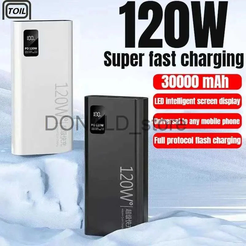 Handy-Powerbanks, Powerbank, 120 W, superschnelles Laden, 30000 mAh mit 100 % Ultra-Groß für mobile Stromversorgung, für Samsung, Apple, Huawei, Universal J231220