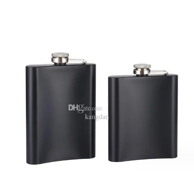 8oz 9oz 10oz 12oz Flacons de hanche noirs flacons de bouteille de vin en acier inoxydable flagon whisky pot de vin bouteille verres pour buveur Pocket Flask