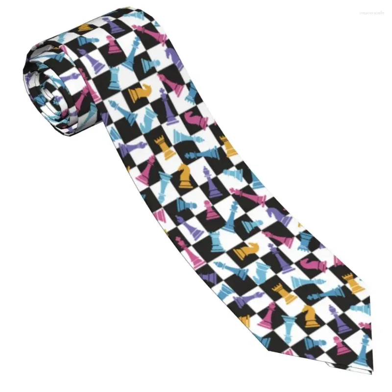 Bow Ties Chess Colorful Unisex Neckties Fashion Polyester 8 Cm Wide Neck Tie For Mens Suits Accessories Wedding Gift