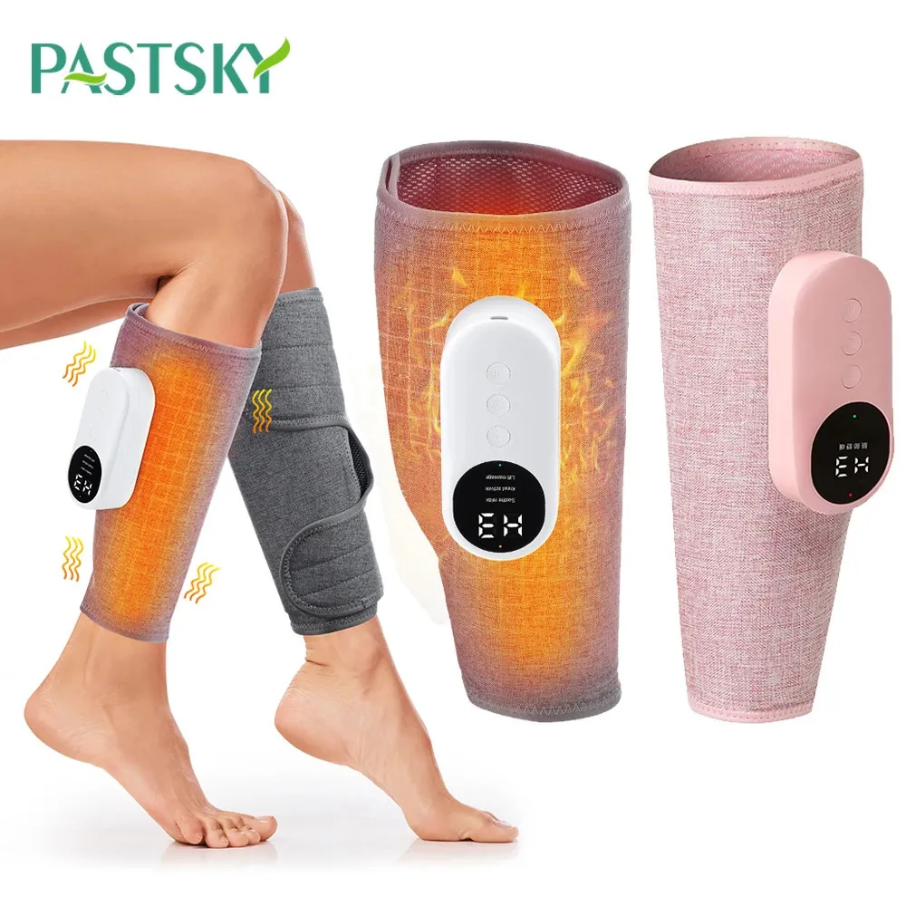 Masseur de pieds Chauffage électrique Masseur de mollet Compression d'air sans fil Massage des jambes Vibromasseur pour la fatigue musculaire du mollet Relax Pressothérapie thermique 231220