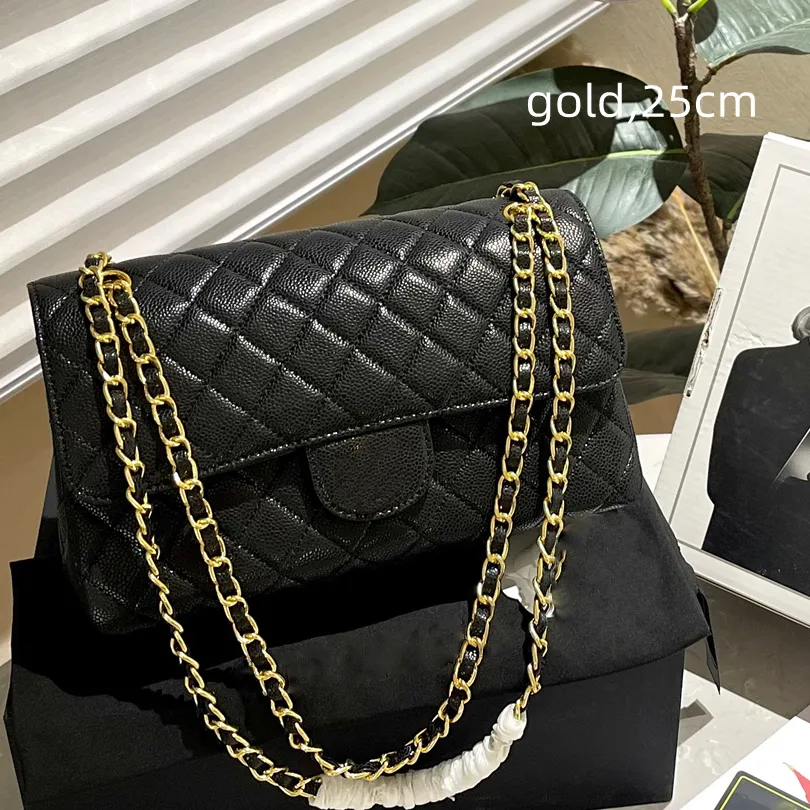 Women s Designer CC Bag Classic Caviar Flap Shoulder Bag High Quality Leather Gold and Silver Chain Mini CF Crossbody Bag 19 Handbag
