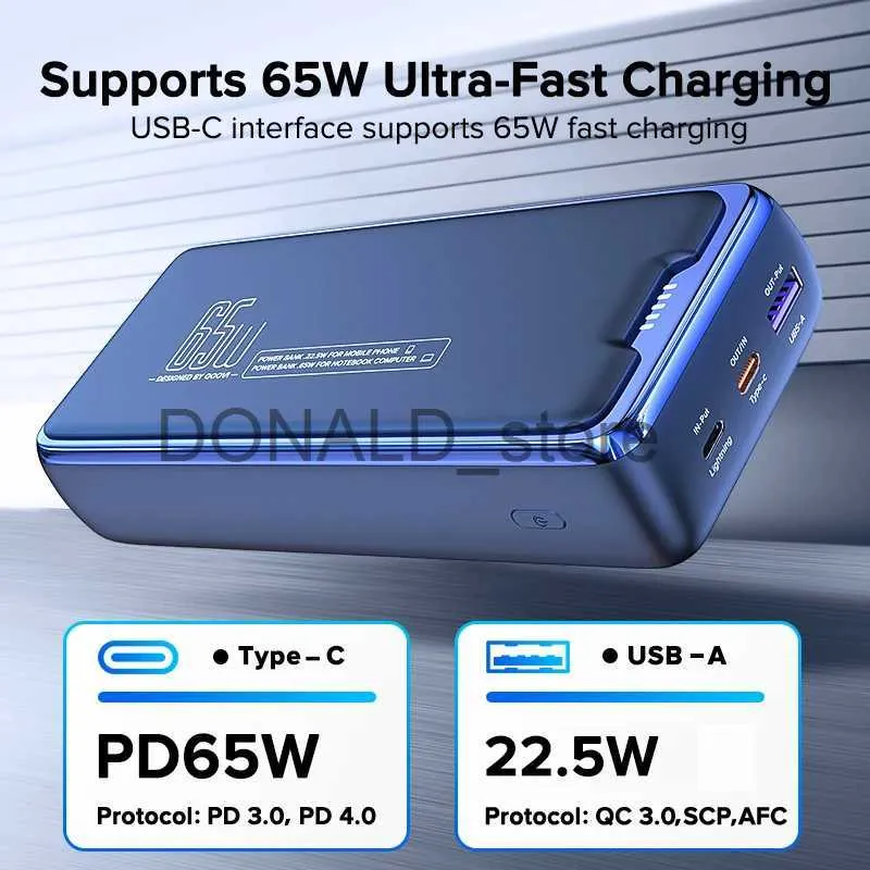 Cell Phone Power Banks QOOVI Power Bank 30000mAh External Battery Capacity  PD 65W Fast Charging Portable Charger Powerbank For Laptop IPhone Samsung  J231220 From Donald_store, $42.26