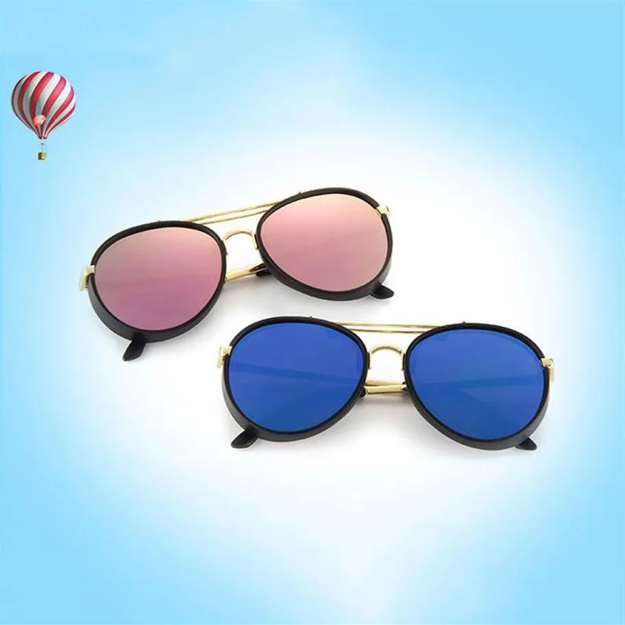 Nouveau style rétro cool rond enfants lunettes de soleil garçons filles lunettes de soleil enfants lunettes marque Design miroir nuances UV400 Whole210a