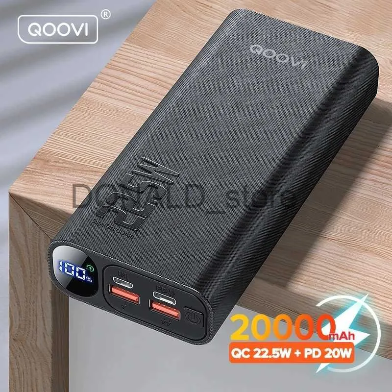Banques d'alimentation pour téléphone portable QOOVI batterie externe 20000mAh Portable PD 20W charge rapide batterie externe de téléphone Portable Powerbank pour iPhone 13 Xiaomi J231220