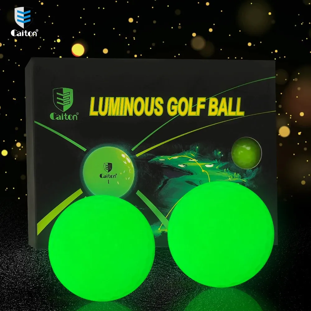 Caiton - Balles de golf de nuit de nuit 12pcs Ultra Bright Glow la balle de golf foncée de longue durée de la boule de lumière ne nécessite que la source de lumière UV 231220