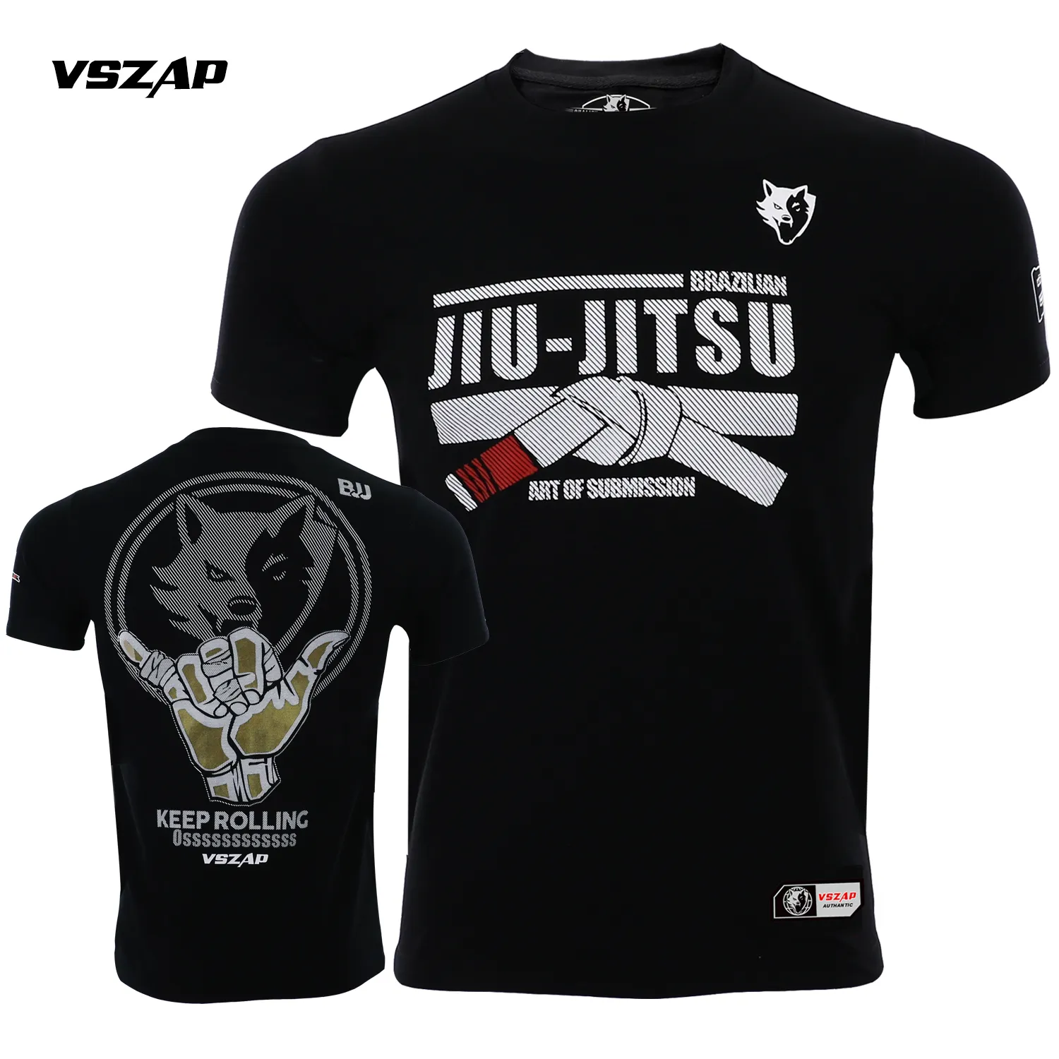 vszap jujutsu art muay thai fitness t-shirt mma men's tシャツ夏短い丸いネックメンズカジュアルピュアコットンMMAスポーツシャツ通気性伸縮伸長短袖