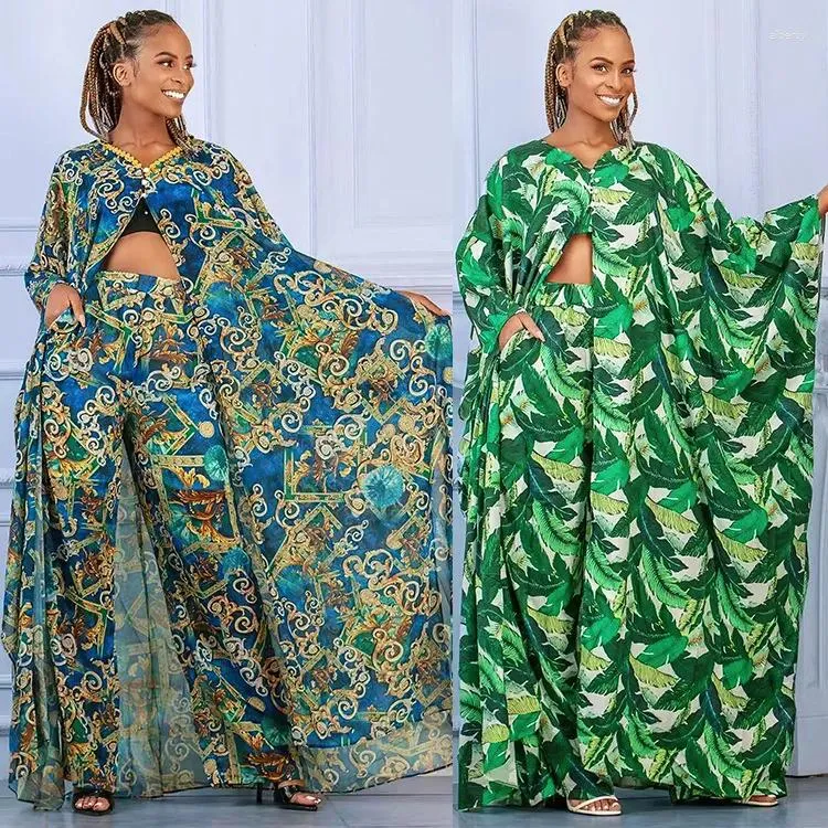 Vêtements ethniques Deux pièces Ensemble Femmes Africain Dashiki Été Arrivée Longue Robe Pantalon Costume Robes De Fête Grande Taille Robe Afrique Vêtements