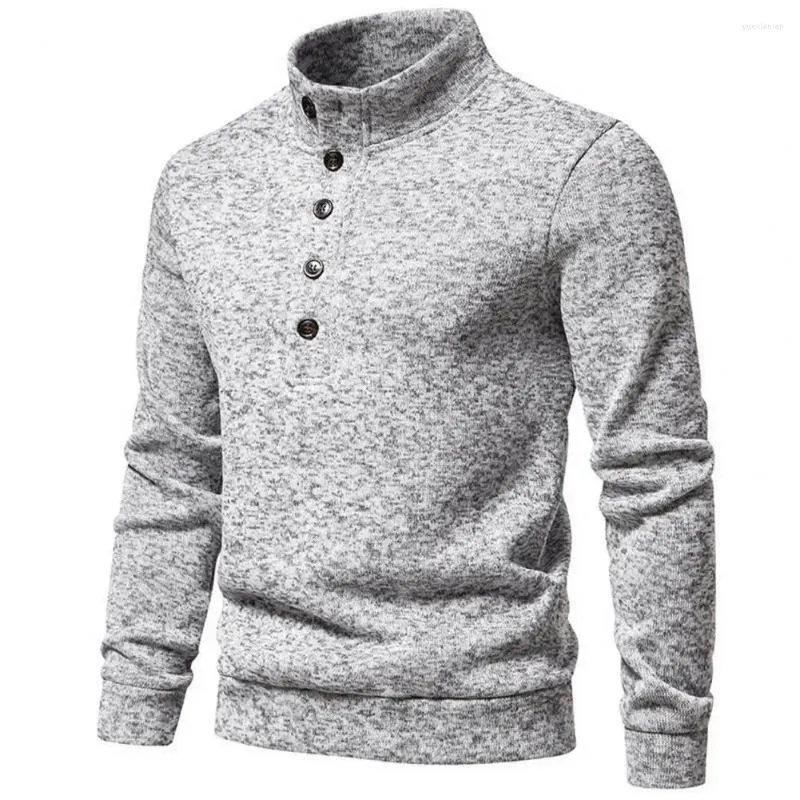 Мужские свитера, мужские осенне-зимние однотонные свитера с воротником на пуговицах, полуоткрытые вязаные легкие рубашки с длинными рукавами