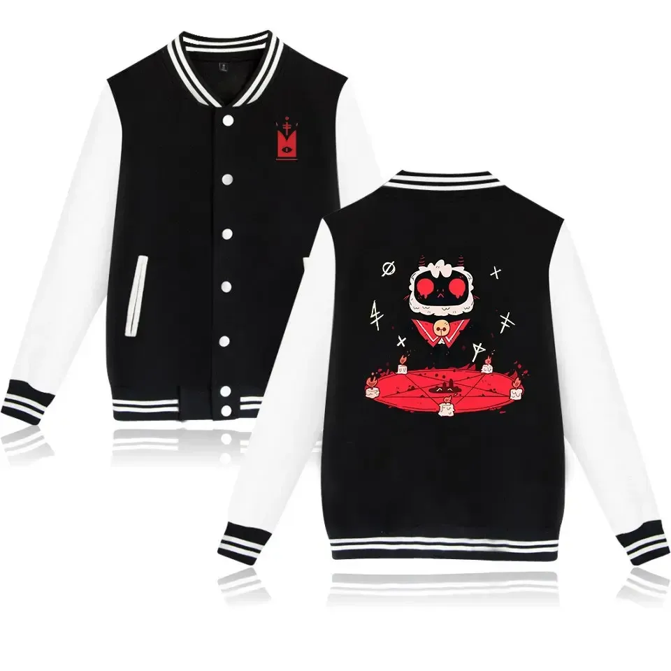 Hot Game Cult of the Lamb Baseball Jacket Women Men Bomber Jacket Ytterkläder Streetwear Hip Hop Baseball Uniform Harajuku Tops