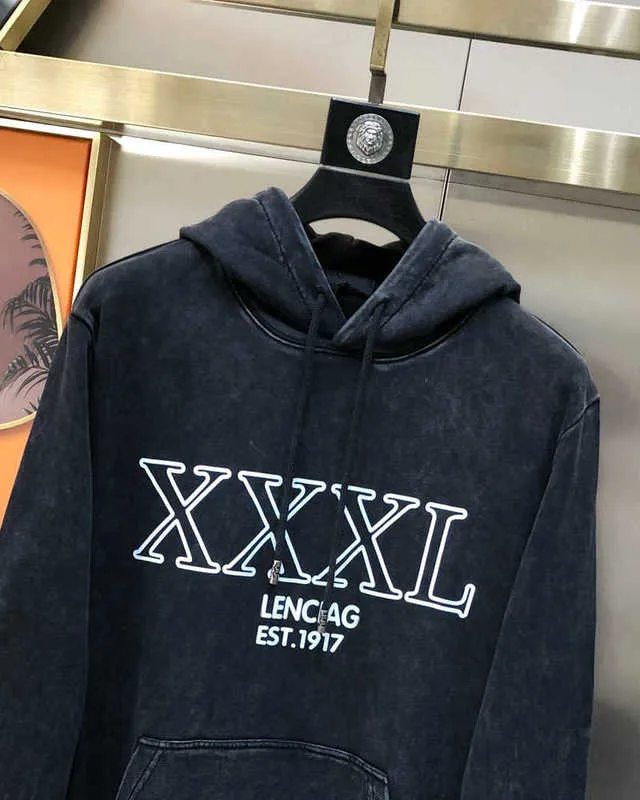 Men s Hoodies Sweatshirts Designer Jay Chou s same XXXL hoodie autumn thin trendy letter men s and women s casual oversize jacket 8P1W