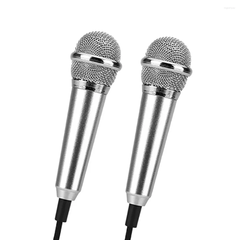 Microfoni 2pcs Strumento microfono per laptop mobile Vocale portatile senza auricolare (argento)