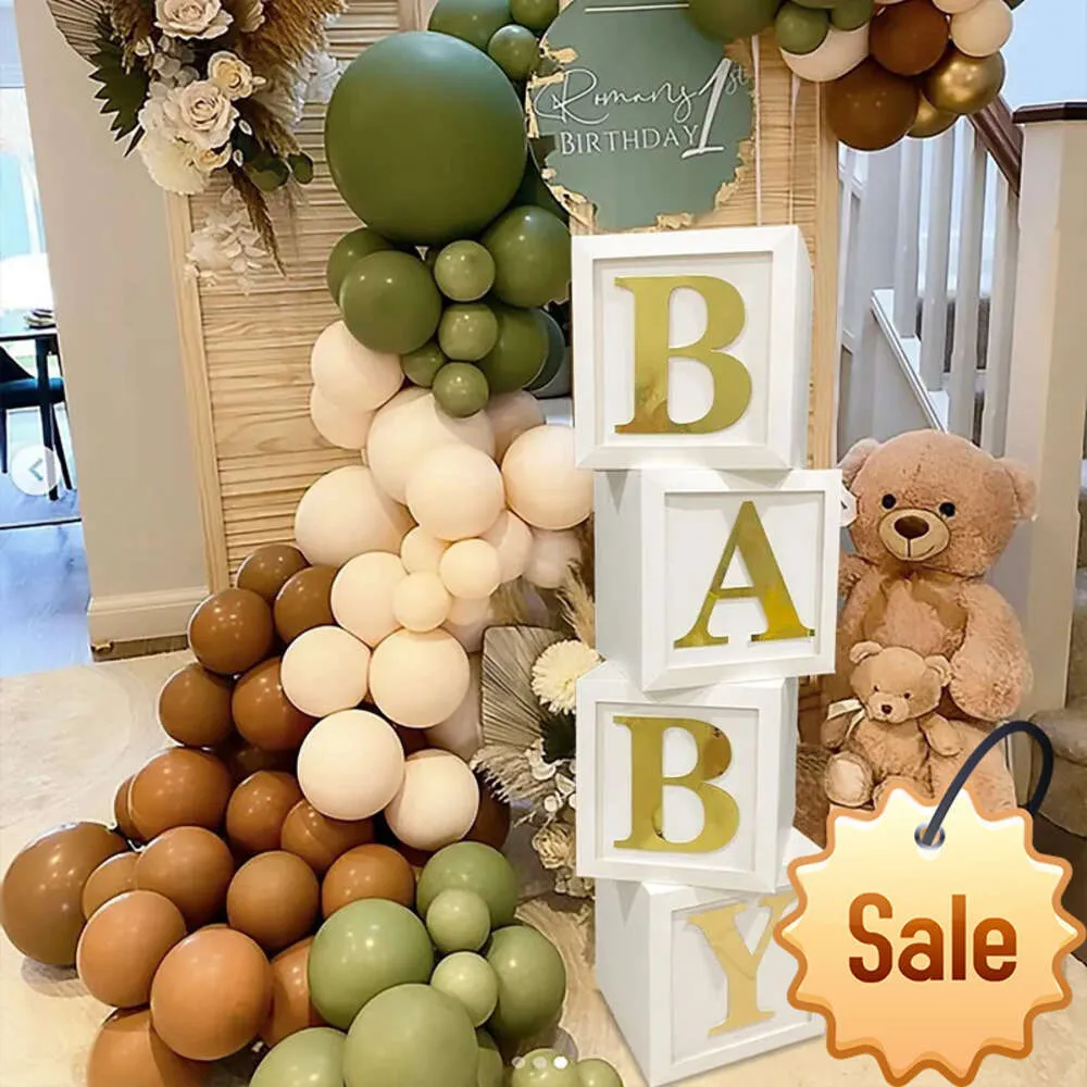 Decorazioni Baby Shower Tema Foresta - Ghirlande Verde Salvia E Marrone