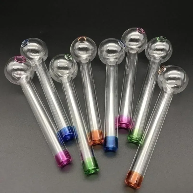 Handwork Mini Smoking Hand Pipes Thick Glass Pipe Oil Colorful Pipes Pyrex Glass Oil Burner Pipe Random color