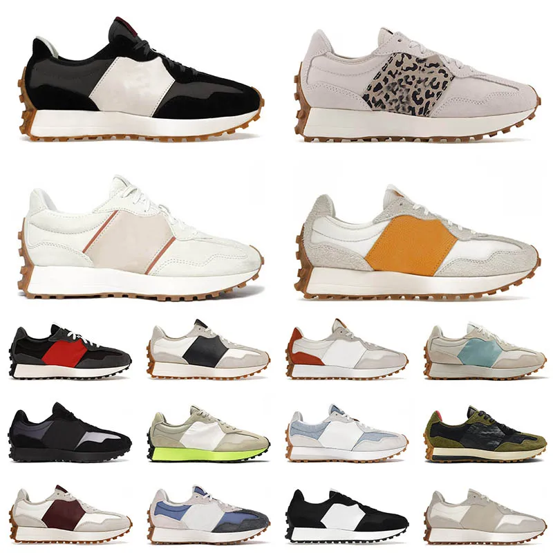 Og New 327 tränare sneakers Athletic Sea Salt Leopard Black Moonbeam Move Her World White Gum Golden 327S Bourgogne Mens Women Trainers Athletic 36-45