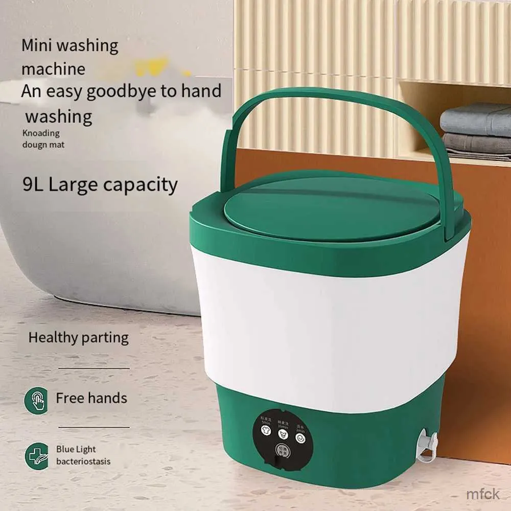 Mini-wasmachines 6L 9L Draagbare mini-wasmachine met droger Emmer voor kleding Reizen naar huis ToeristKlein ondergoed Sokken Wasmachine pralka