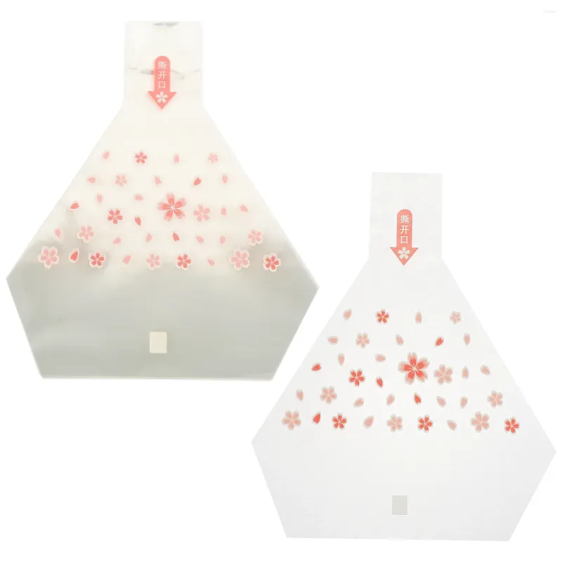 Ensembles de vaisselle Triangle Onigiri emballages sacs de rangement pour Sushi boules de riz mignonnes sacs faciles à déchirer pique-nique à emporter
