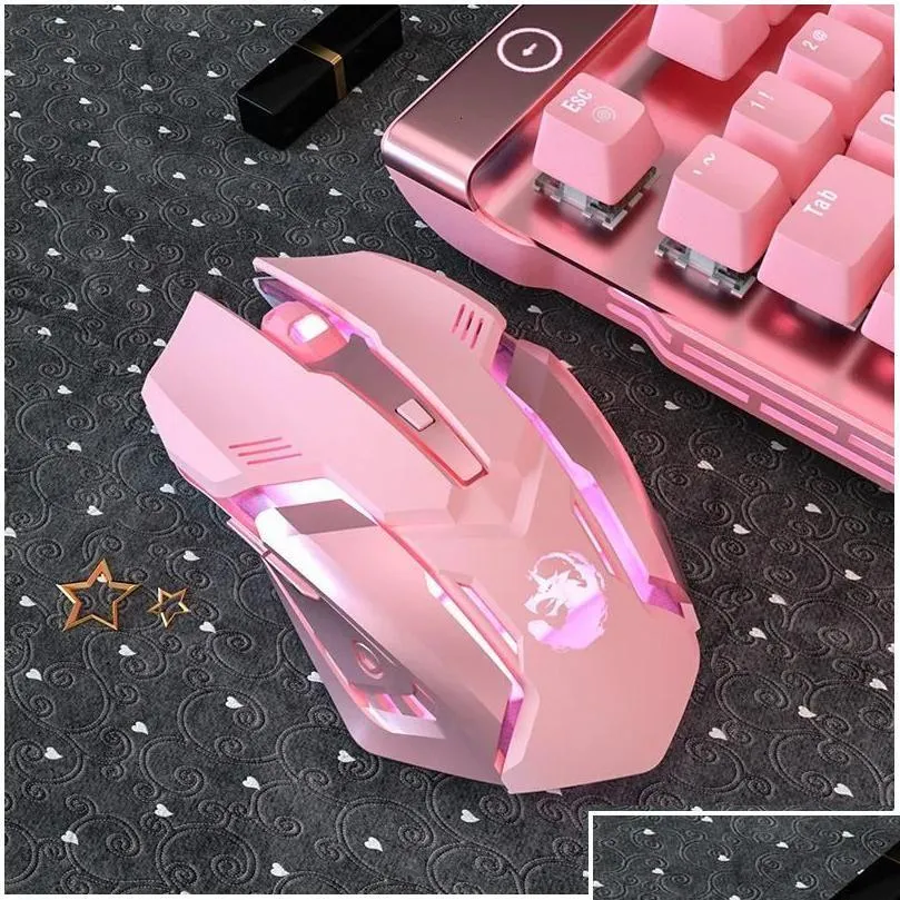 Mice Wireless Mouse Bluetooth Charging Tra Thin Silent Led Color Backlit Game 231101 Drop Delivery Computers Networking Keyboards In Dhdbx