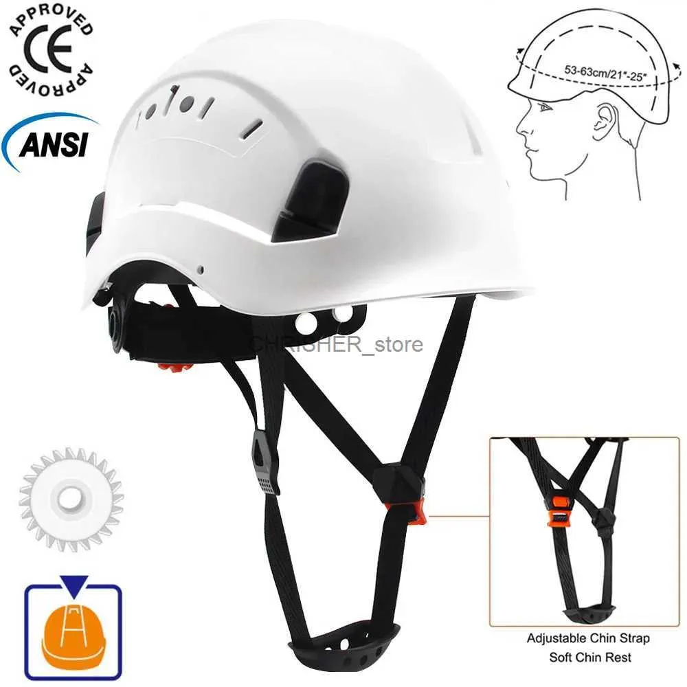 Caschi da arrampicata Casco di sicurezza Occhiali di protezione ABS Costruzione Elmetto da arrampicata Equitazione Caschi protettivi da sfiato Visiera da lavoro all'aperto CAP