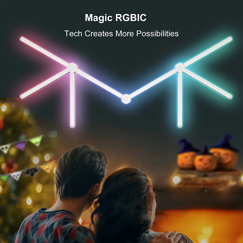 DHgate.com:Modular LED RGBIC Color-Changing Smart Home Light Bars ...