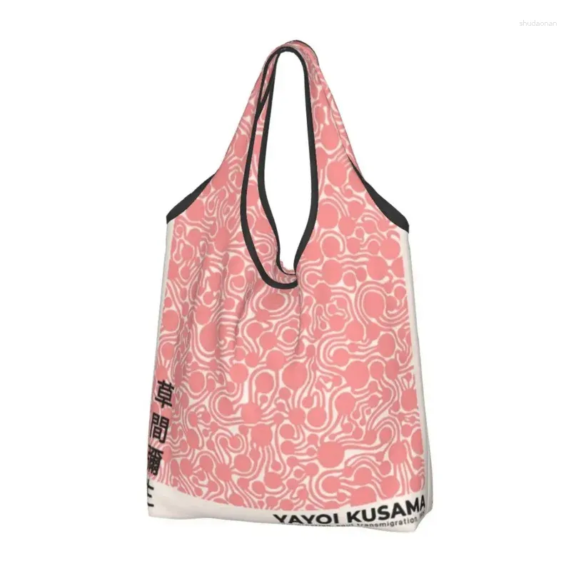 Sacs à provisions personnalisés Yayoi Kusama Germination Femmes Portable Grande capacité Fourre-tout d'épicerie Shopper