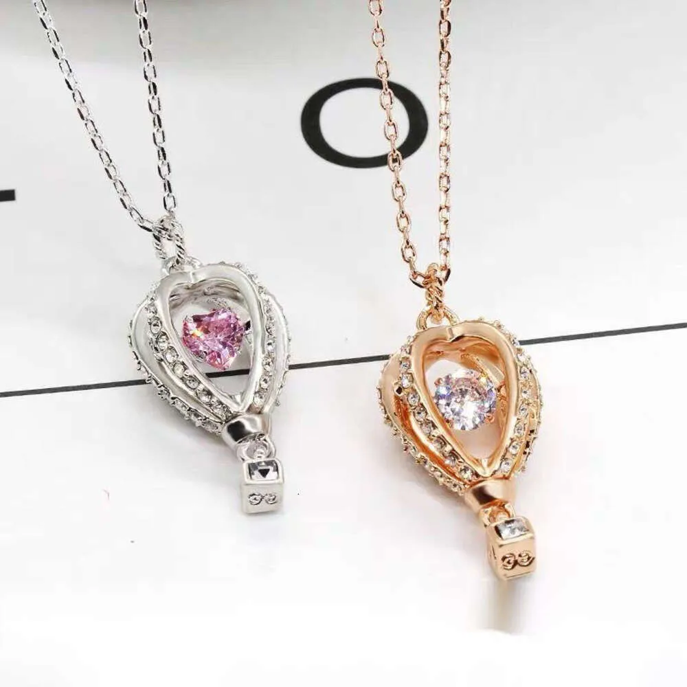 Swarovskis Jewelry Necklace Designer Women Original Quality Pendant Necklaces Romantic Hot Air Balloon Necklace Female Heart Shaped Balloon