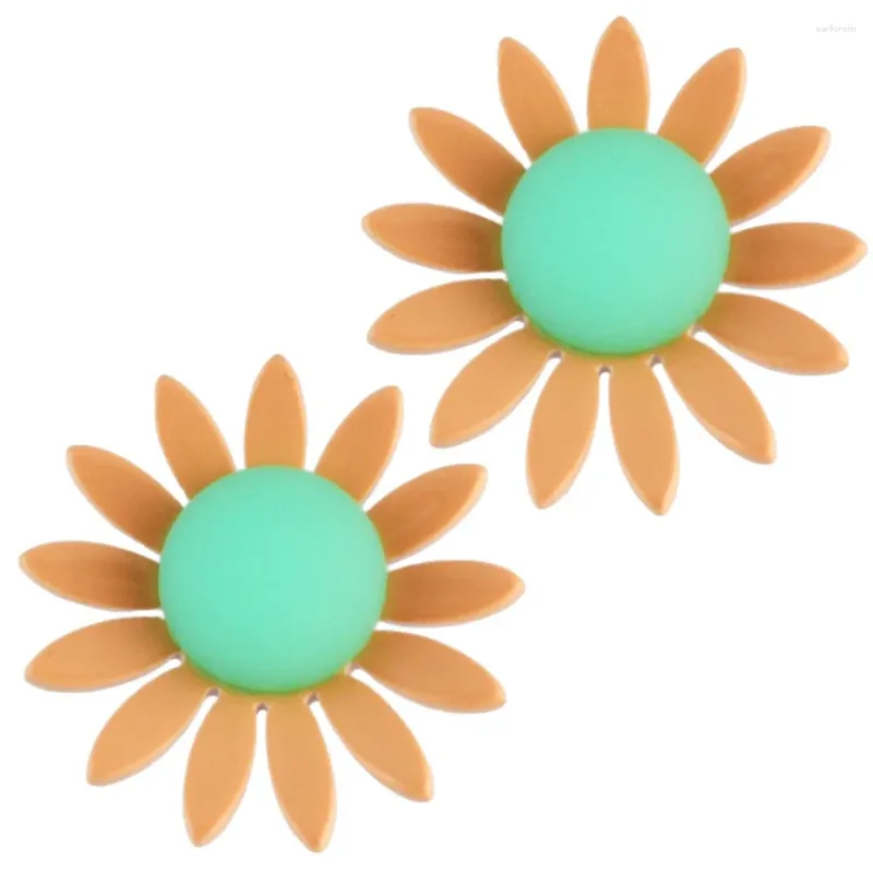 Stud Earrings Sweet Sunflower For Women Girl Cute Jewelry Statement Korean StyleAcrylic Earring Beach Party Birthday Gift